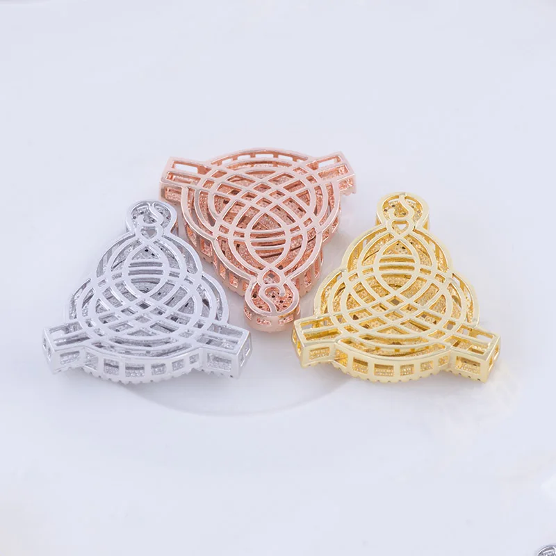 Fashion Jewelry Big Zircon Czech Charms Connector For Bracelets & Necklaces Vintage Copper Micro Pave Charms Jewelry Accessories