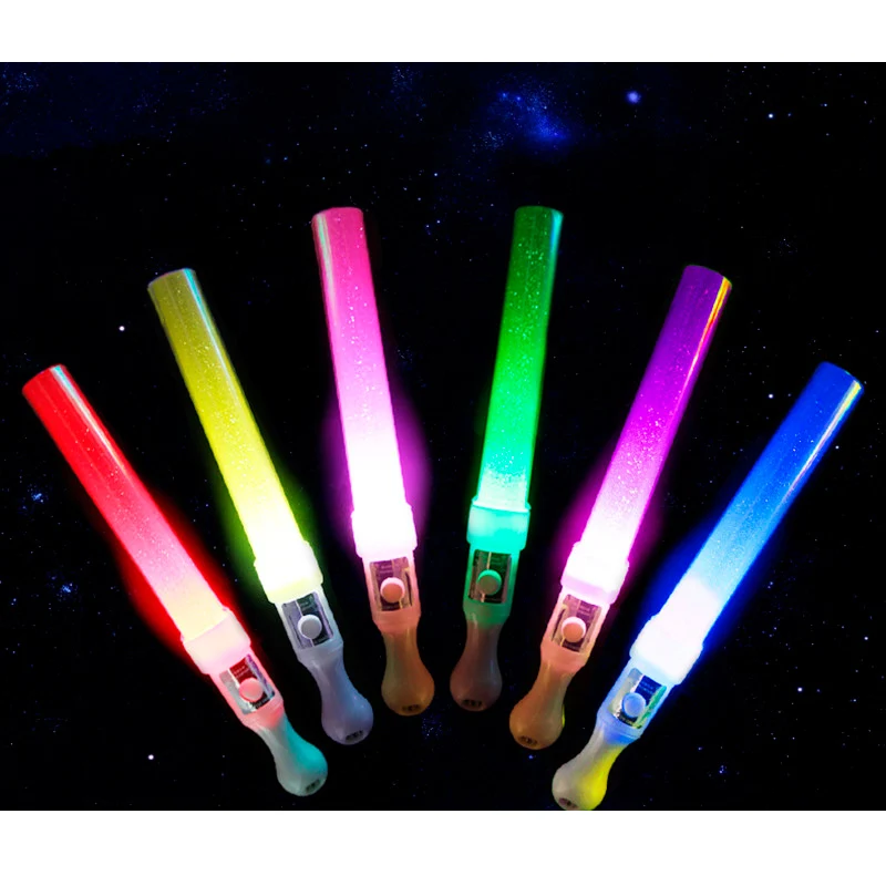 30units/lot 2017 New Colorful Changing Led Beauty Stick Well Quality Glow Flashing Length Cheering Concert Party Decoration