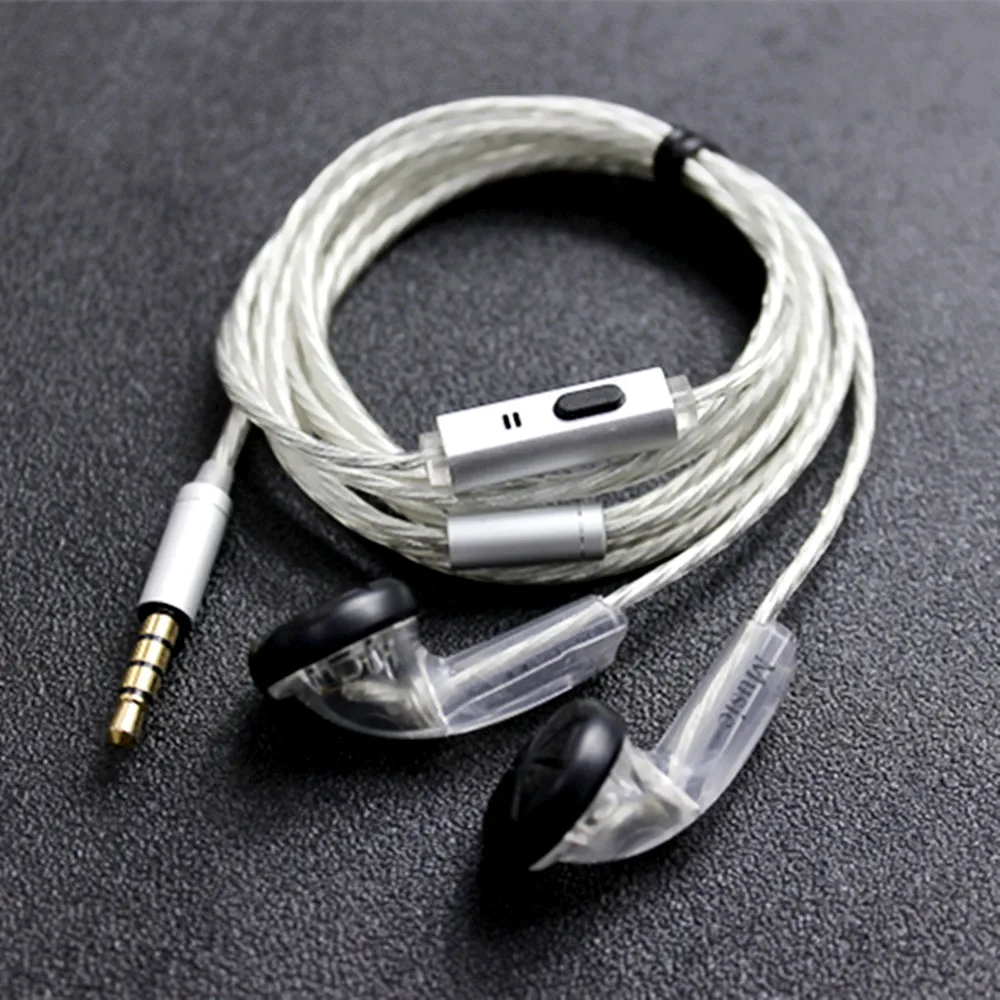 FENGRU Earphone In-ear MX500S/MX760, Earphone kepala datar DIY, earbud Bass HiFi, earbud DJ, suara Bass berat