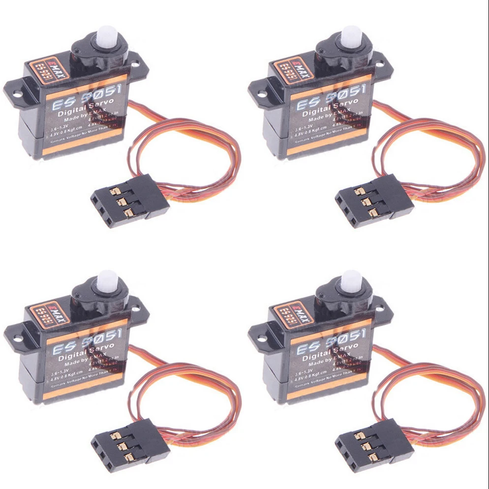 

4pcs/lot EMAX ES9051 ES9251 4g Digital Servo Plastic Gear 0.8kg Torque for 3D F3P Airplanes Wholesale Dropship