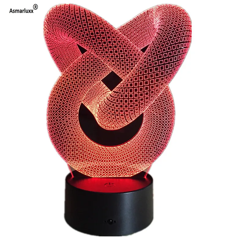 Love Knot Abstract Circle Spiral 3D LED Light Hologram Illusions 7 Colors Change Decor Lamp Best Night Light Drop Shipping