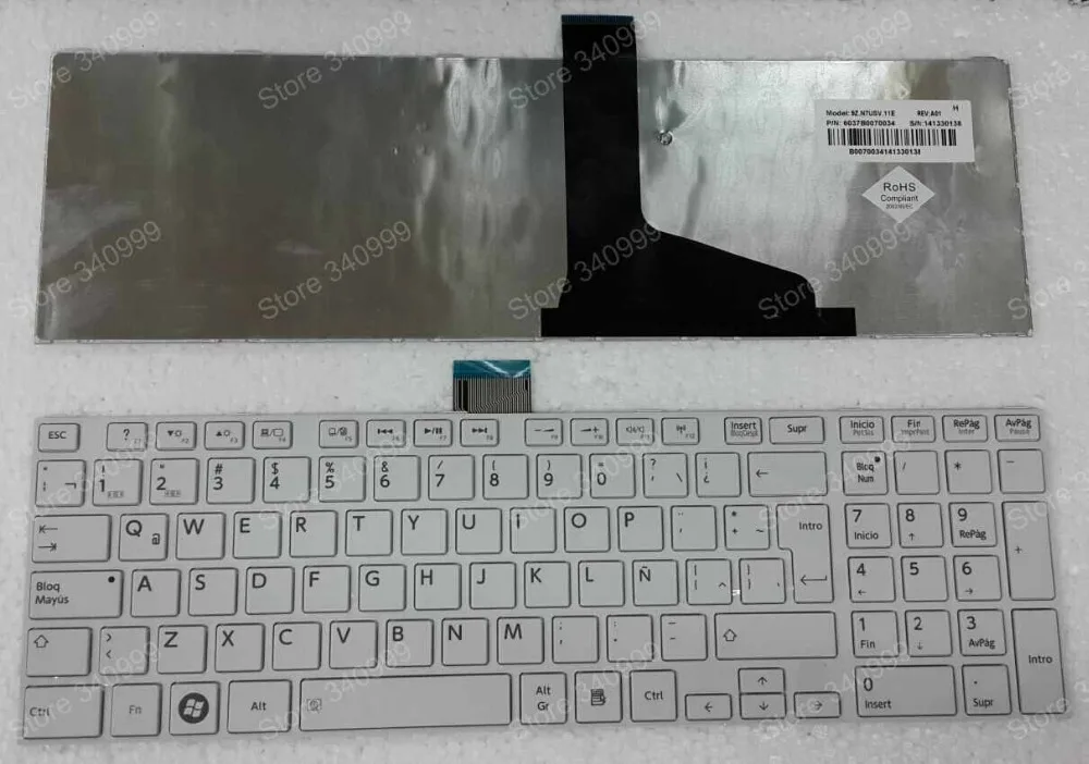 Laptop Keyboard Latin For Toshiba Satellite L850 L850D L855 L855D C870 C850 C855 white with frame Teclado