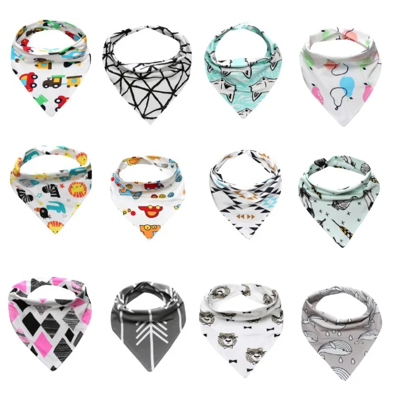 Hooyi Baby Bibs Towels Newborn Burp Cloths Babies Feeding Towel Triangular Scarf Babador Bandanas Scarves Dribble Bibs