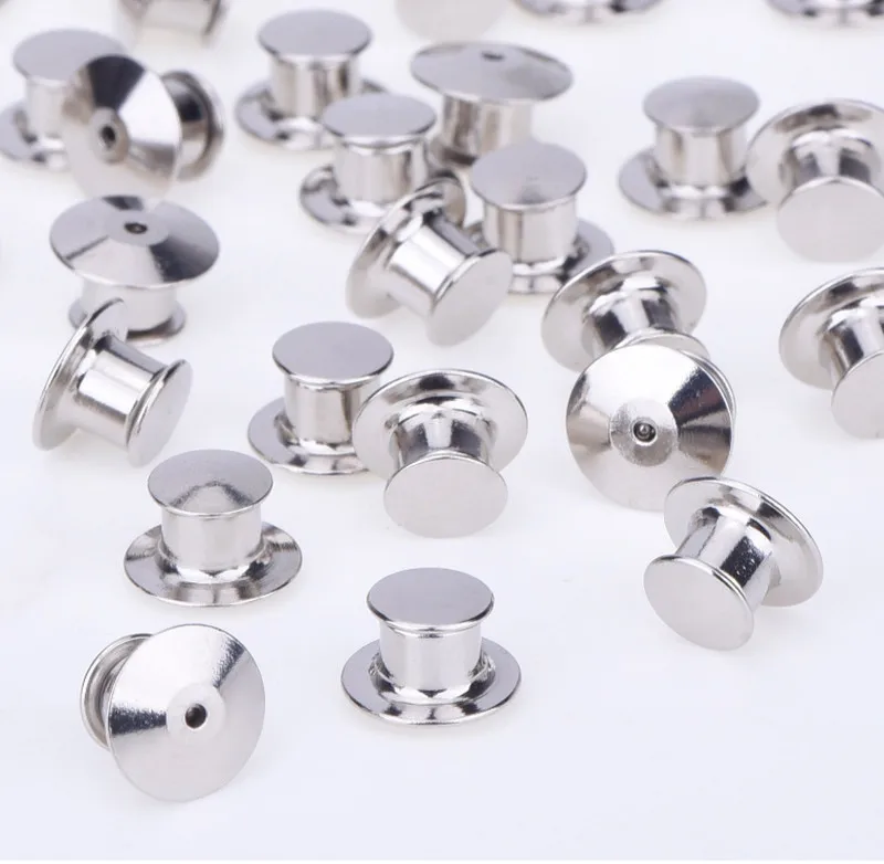 10 pieces/set Silver Brooch Pin Back Locking Keepers Secure Locking Clutch Deluxe Pin BacK Badge Pendants for DIY Jewelry
