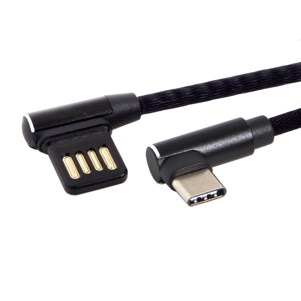 15CM USB-C 3.1 Type-C angle MALE to Left Right Angle 90 Degree USB 2.0 dual Elbow Data charging Cable for Tablet & Phone V8