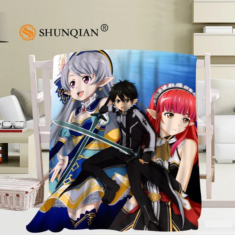 Custom Sword Art Online Blanket Manta Falafel Blanket Sofa/Bed/Plane Travel Plaids Bedding Set 56x80inch 50X60inch 40X50inch