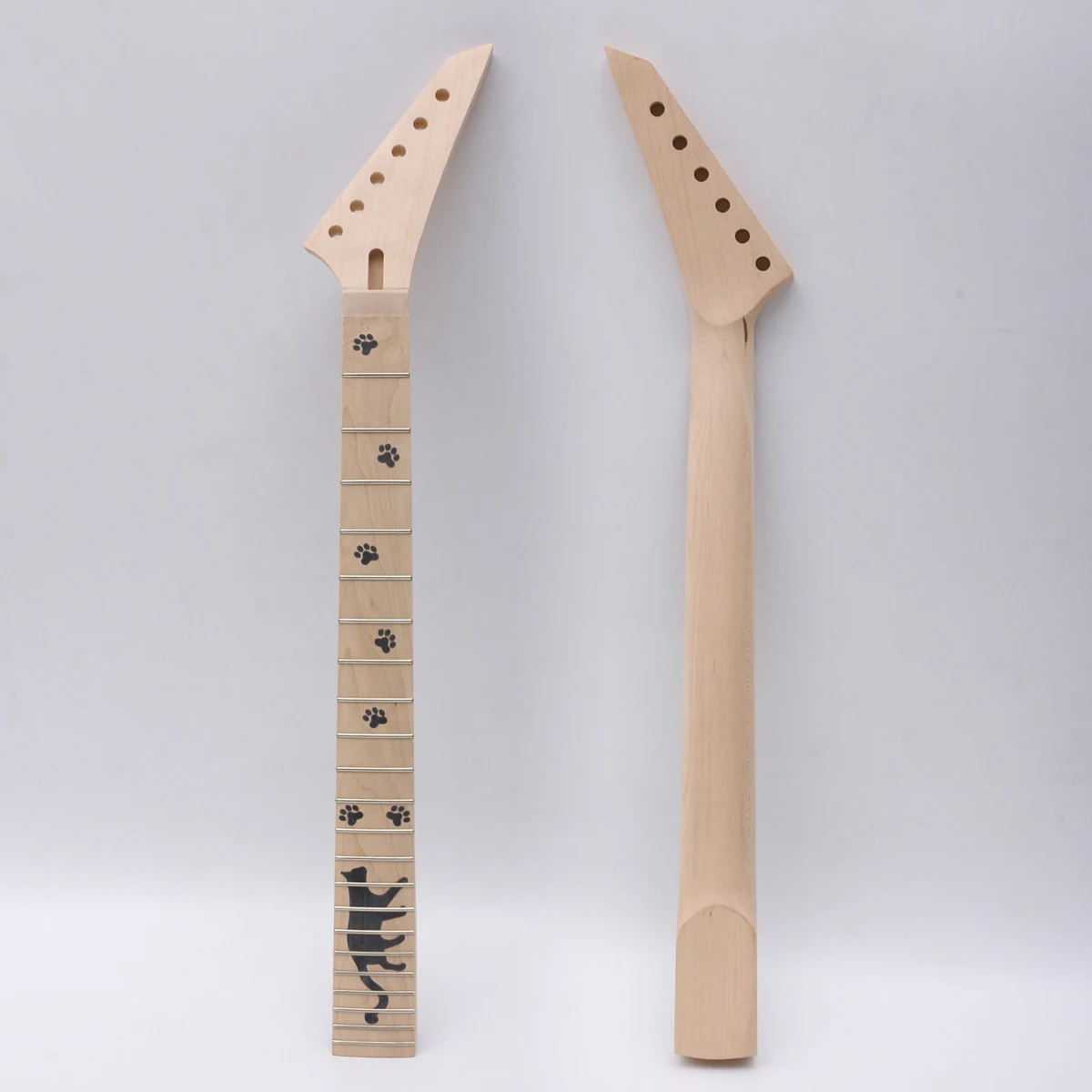 

Fit Diy Electric Guitar Neck 22fret 25.5"inch Maple+maple Fretboard Locking Nut Unfinished