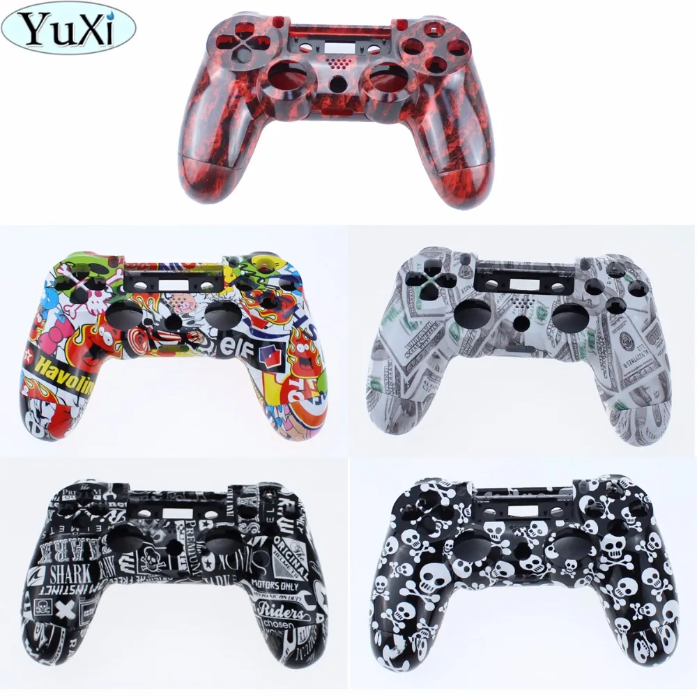 YuXi Front+Back Custom Housing Shell Case Cover Upper Under Skin Repair Inner Holder For Sony for PS4 Controller Gamepad