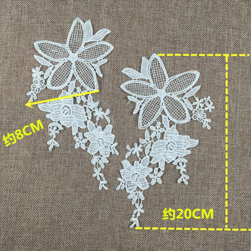 1 Set Embroidery Venise Black Rose Flower Lace Neckline Collar, DIY Collar Lace Fabrics For Sewing Crafts Patch Scrapbooking