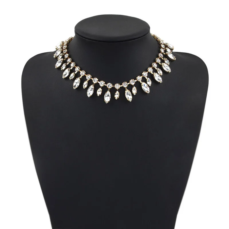 Simple Newest fashion jewelry accessories Bohemia mixed color drop crystal with choker necklace for couple lovers\' N300