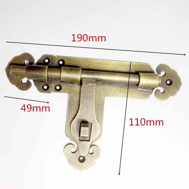COTOM Safety Gate Latch Brass Solid Bolt Reinforced Durable Wooden Door Lock Garden Yard Slide Catch Lock Latch+8pcs Screws