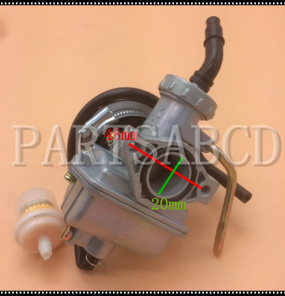 PZ20 20mm Carburetor with Air Filter 110 125CC Chinese ATV Quad Dirt Bike Motorcycle Parts