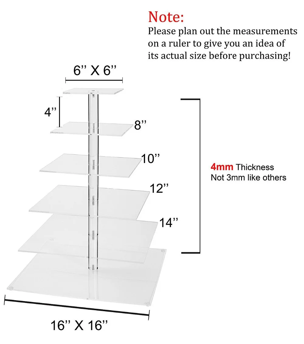 6 Tier Maypole Acrylic Cupcake Wedding Cake Stand party decoration