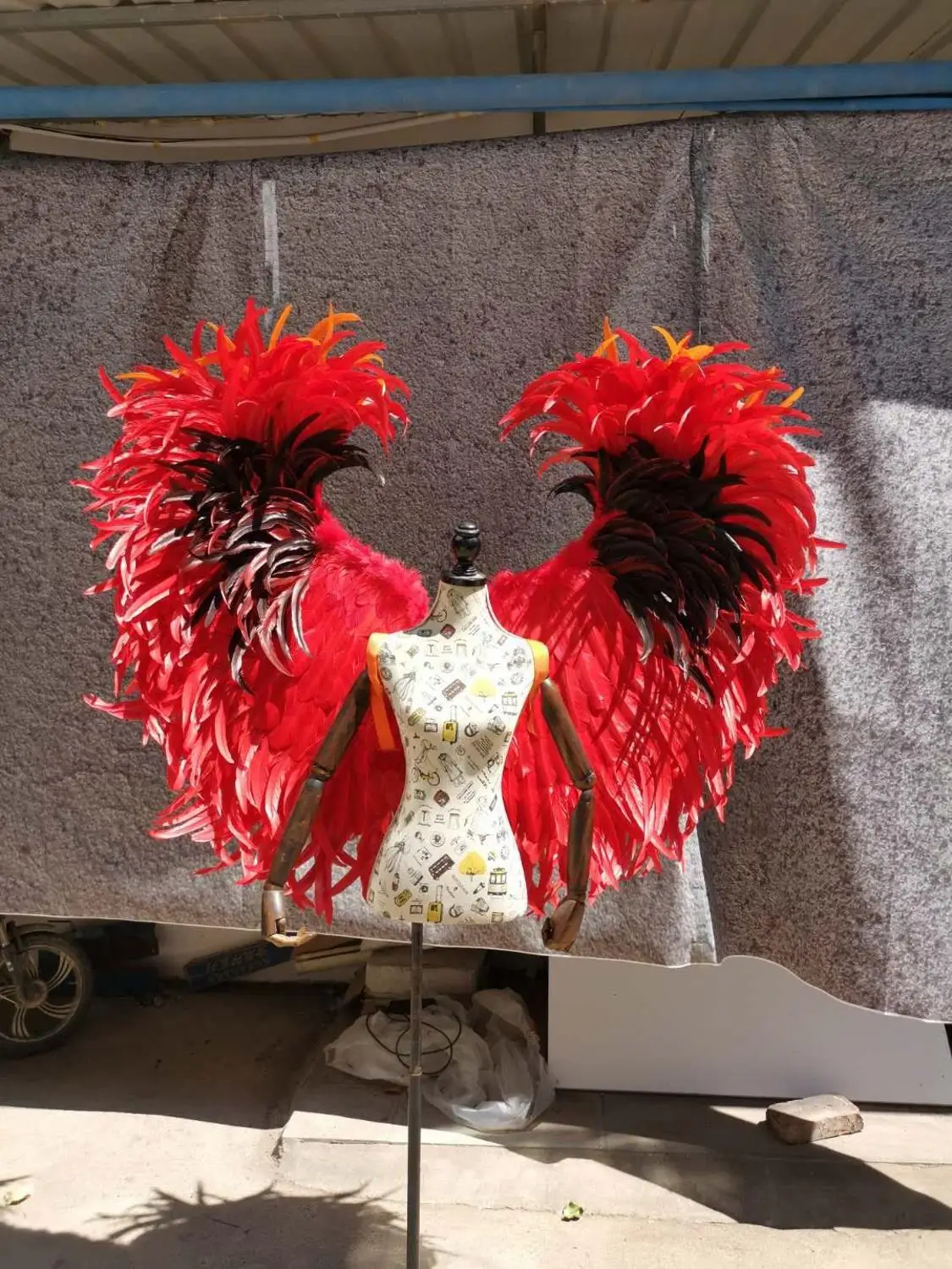 

customized high quality red DEVIL wings Luxurious beautiful photography shooting props big ANGEL WINGS