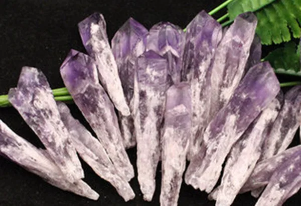 100G  Natural amethyst raw stone trim piece long backbone crystal