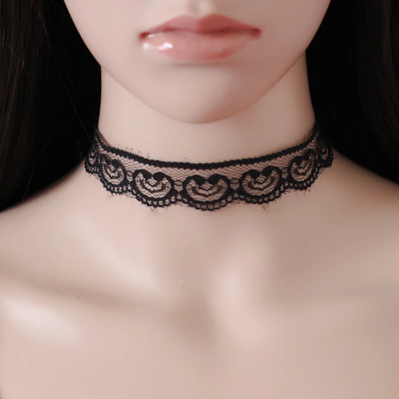 Poputton Black Sexy Women Neck Lace Choker Necklace for Woman Lady Tassel Chokers Neck Necklaces Jewelry Colliers Femme