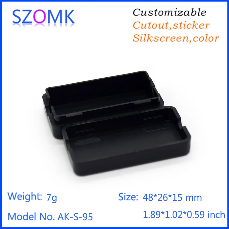 10Pcs 48*26*15mm black small plastic outlet box pcb enclosure electronics plastic case szomk electronics junction box