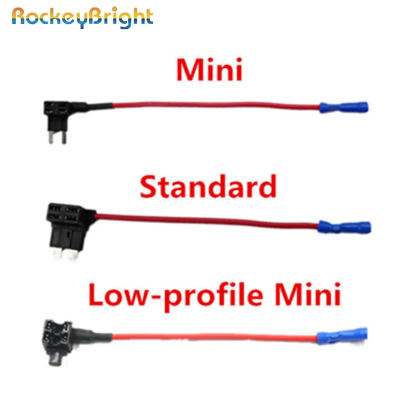 Rockeybright Mini/Standard/Small Car Fuse Holder Add-a-circuit Piggy Back Fuse TAP Adapter Mini Standard Small blade fuse taps