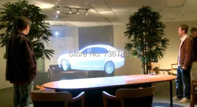 BYINTEK hologram 3D projector screen,holographic rear adhesive film projection  film foil for window shop church hotel hall