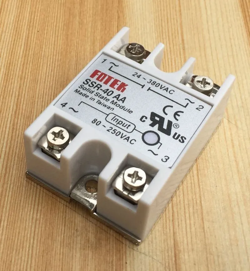 80-250V to 24-380V Single Phase AC Solid State Relay SSR-40 AA