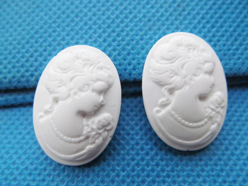 20pcs 18mmx25mm White Oval Flatback Resin Beauty Head Lady Cameo Charm Finding,Phone Decoration Kit,DIY Accessory Jewellry