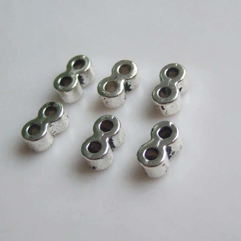 30pcs Zinc Alloy 2mm Double Holes Slider Spacers Beads for 2mm Round Leather Cord