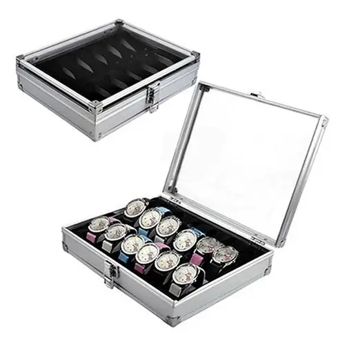 

High Quality 6/12 Grid Slots Wrist Watch Box Metal Case Display Storage Holder Organizer Watch Case Jewelry Dispay Watch Box