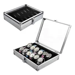 High Quality  6/12 Grid Slots Wrist Watch Box Metal Case Display Storage Holder Organizer Watch Case Jewelry Dispay Watch Box