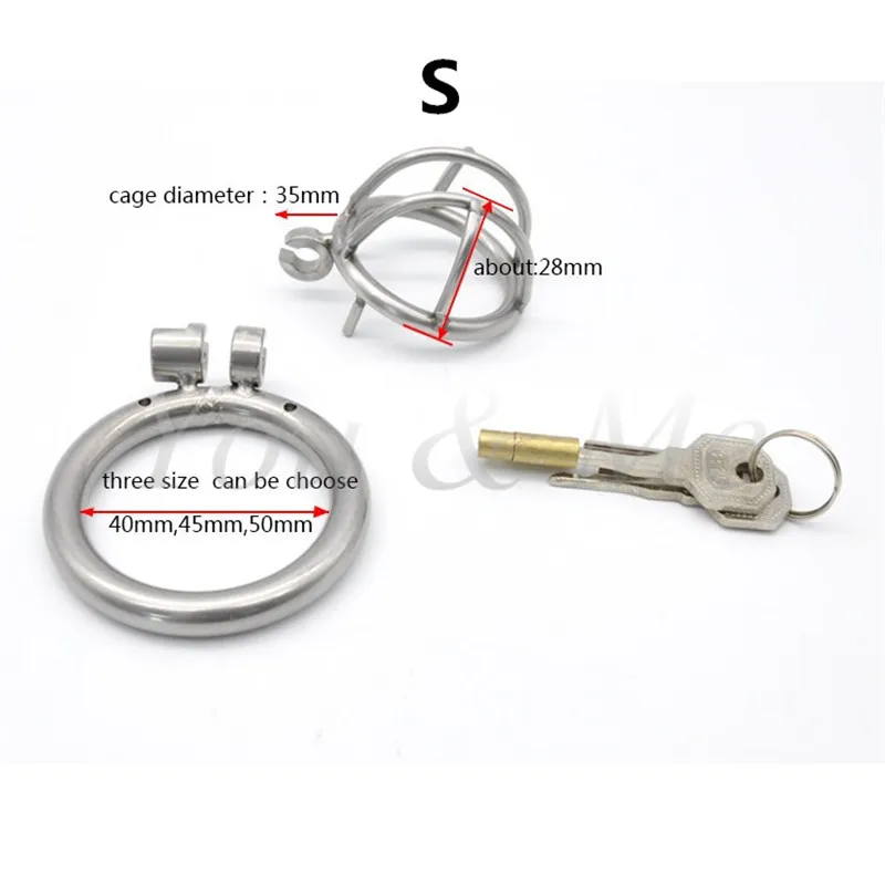 304 Stainless Steel 3 Size Bird Cock Cage Lock Adult Game Metal  Male Chastity Belt Device Penis Ring Sex Toys For Men