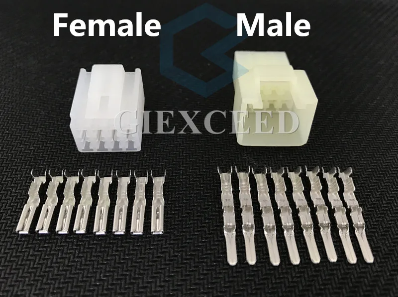 2 Sets 8 Pin 6090-1021 6090-1051 HM Series 2.3mm(090) Female Male Auto Electrical Socket AC Assembly Wire Connector