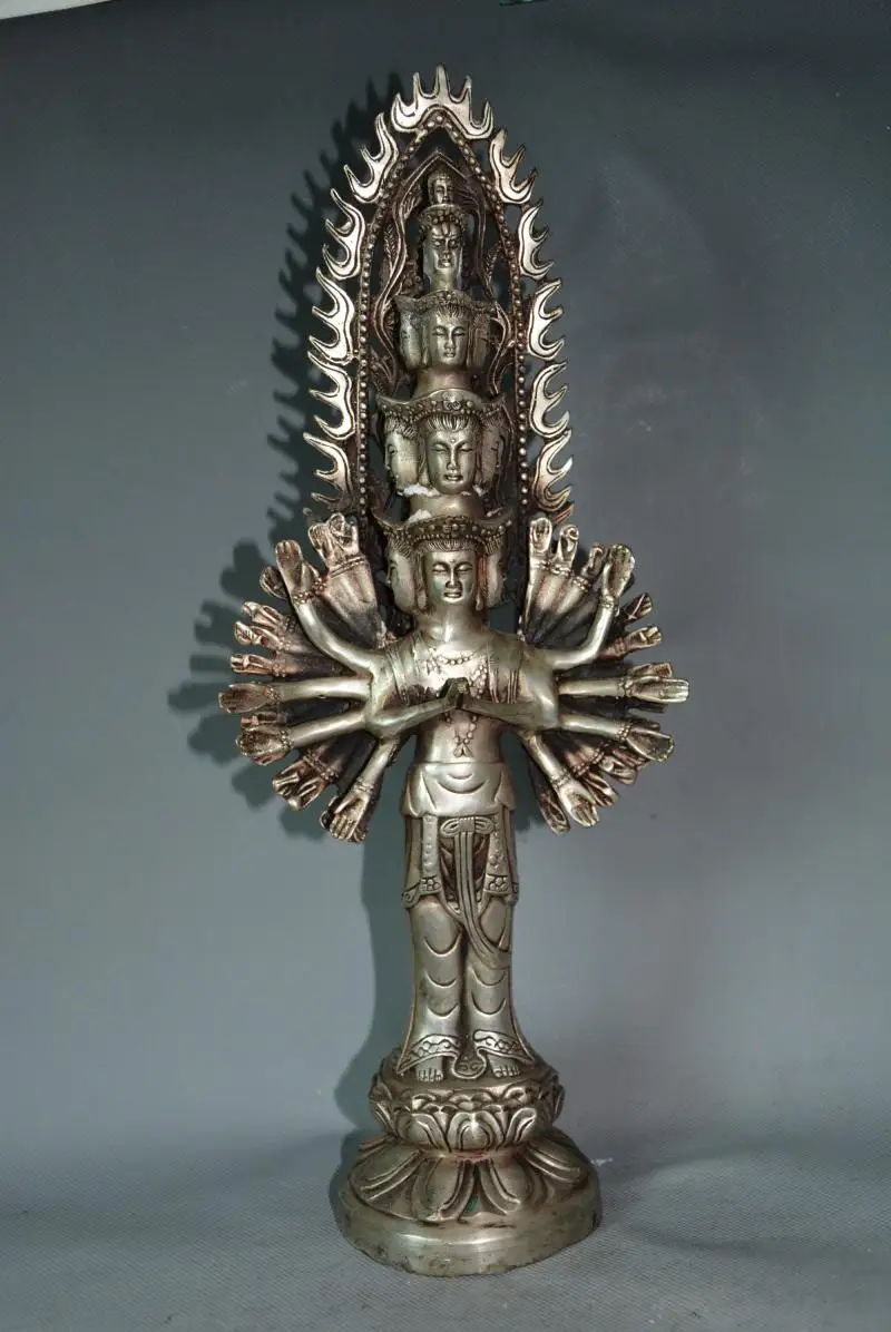 

Old Chinese Tibet silver Thousand Buddha statue,Free shipping