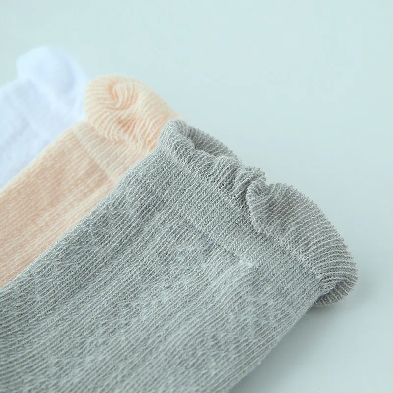 Baby Socks 0-12/12-24 Anti Slip Breathable Cotton White Toddler Socks Summer Thin Breathable Soft Cotton