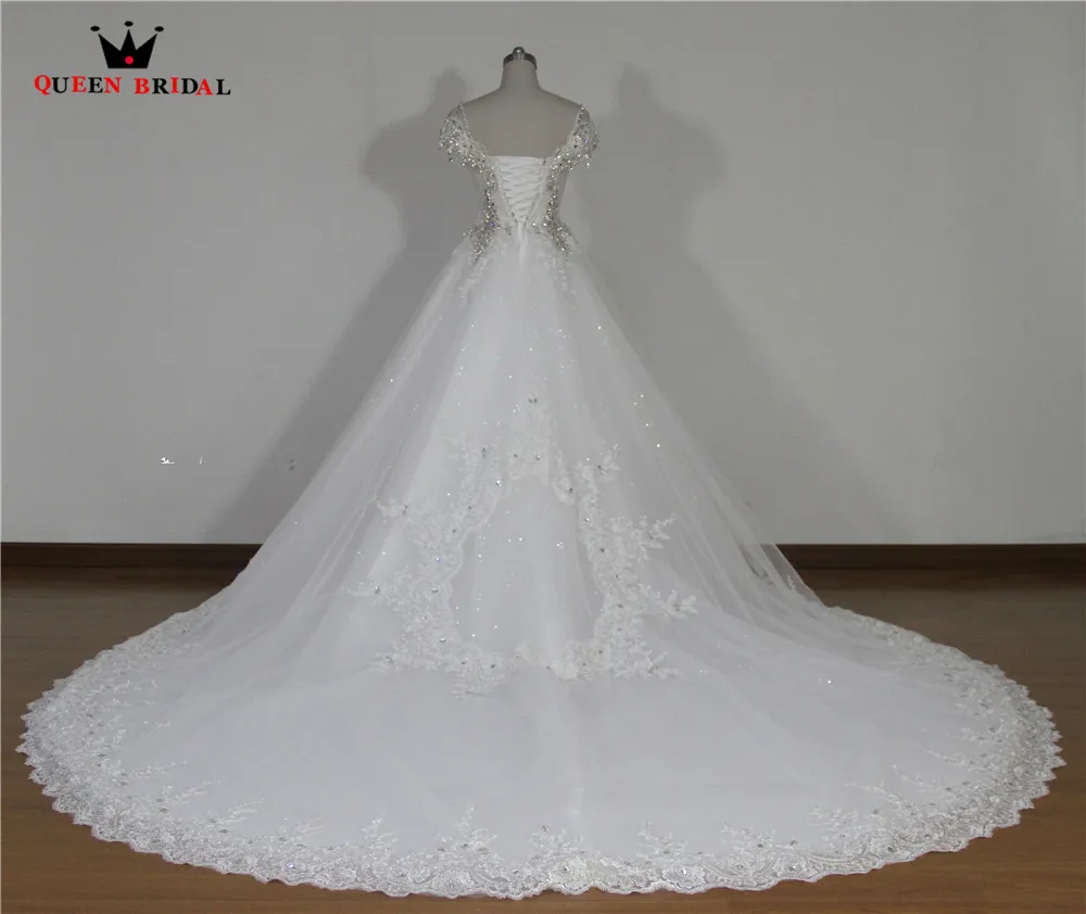 Della spalla abito da sposa perline pesante 2022 robe de mariee abiti da sposa in cristallo con perline su misura WA48