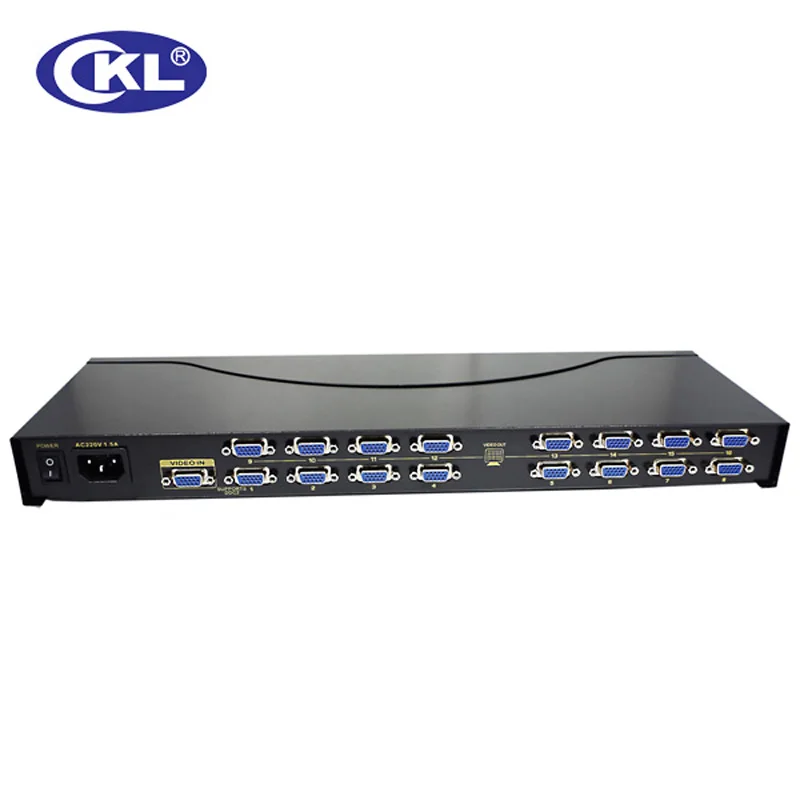 CKL-916B High Quality 16 port VGA Splitter 1 to 16 VGA Distribution for Projector,Display,TV support 450Mhz 2048*1536