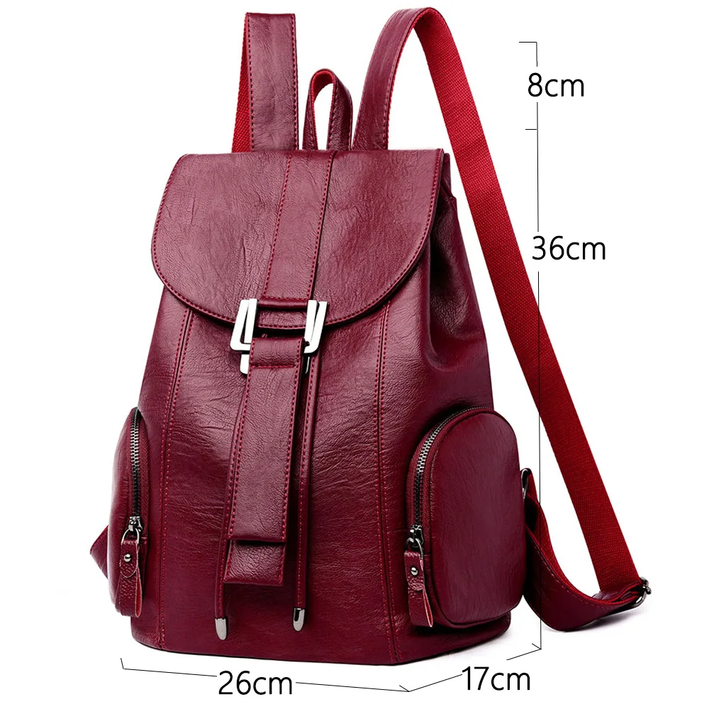 High Quality Leather Backpack Woman New Arrival Fashion Female Backpack String Bags Large Capacity School Bag Mochila Feminina