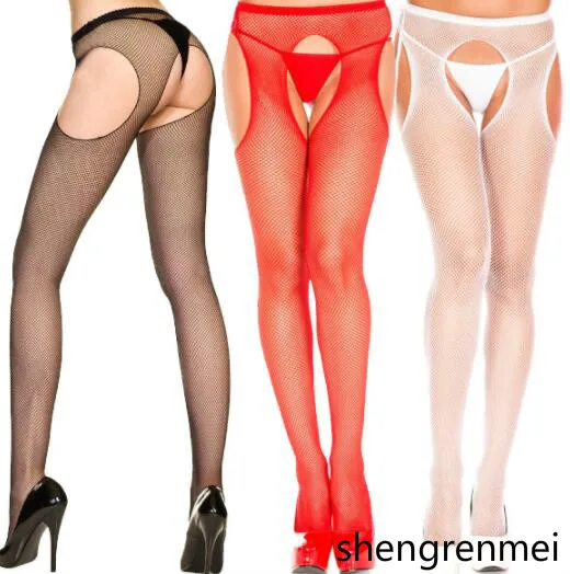 

Shengrenmei 2019 Sexy Pantyhose Four Sides Open Crotch Tight Stockings Women Female Black Stocking Erotic Lingerie Dropshipping