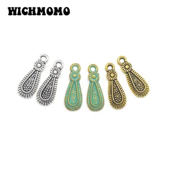 30pcs 20MM Retro Patina Plated Zinc Alloy Green Water Drop Shape Charms pendants For DIY Jewelry Accessories