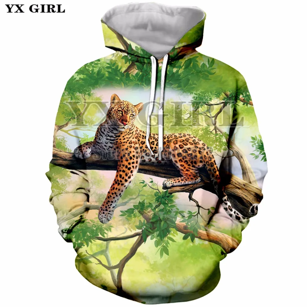 YX Girl Beauty Natural Animal Leopard Hoodies 3d Print Cheetah Hoodie for Men Women Fashion Sweatshirt Sportswear Hoody Clothes