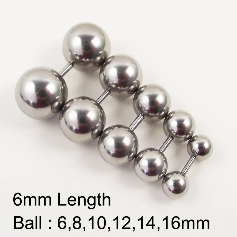 1 Piece Big Ball 6mm Length Straight Barbell Rings Vaginal rings Series ring Tragus Ear Piercing Nipple PA Ring Body Jewelry