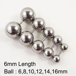 1 Piece Big Ball 6mm Length Straight Barbell Rings Vaginal rings Series ring Tragus Ear Piercing Nipple PA Ring Body Jewelry
