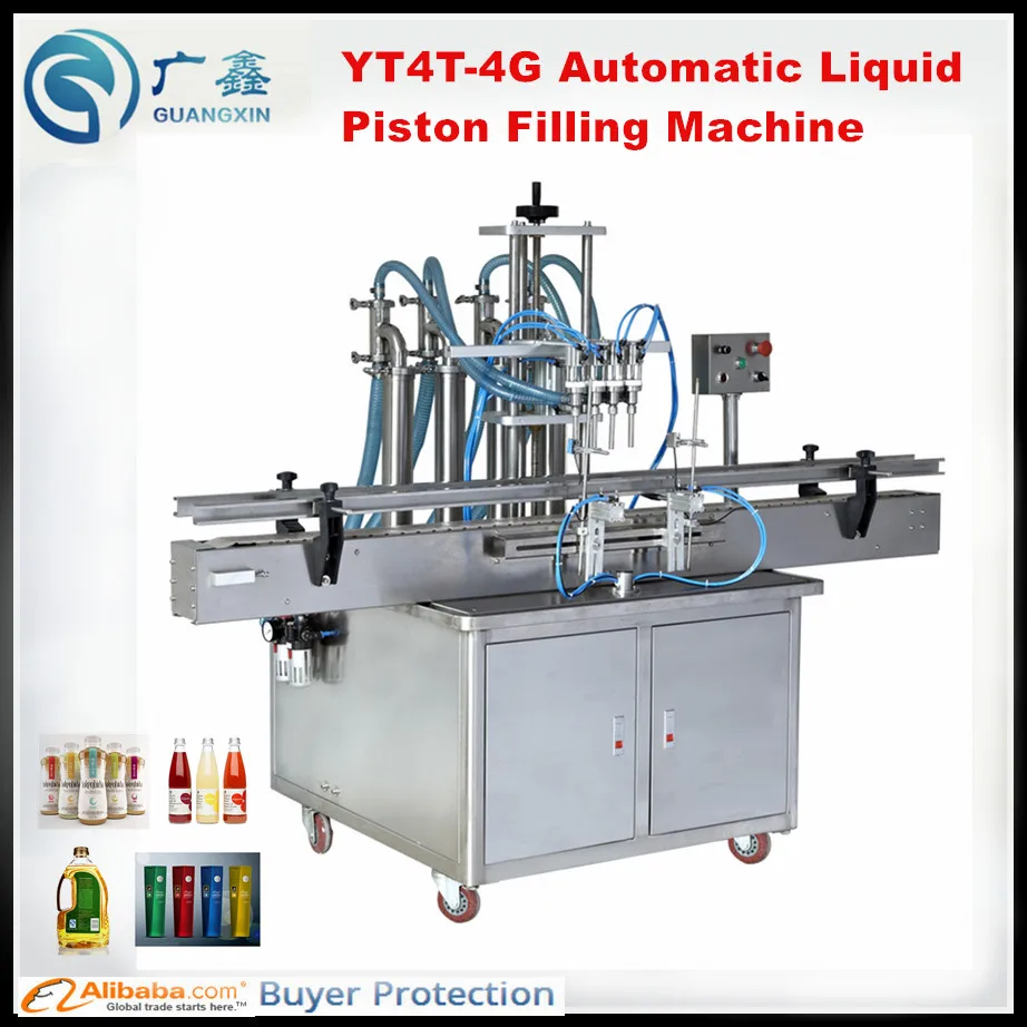 YT4T-4G ماكينة حشو السائل التلقائي التلقائي مكبس ماكينة حشو ، التلقائي الخطي ماكينة حشو