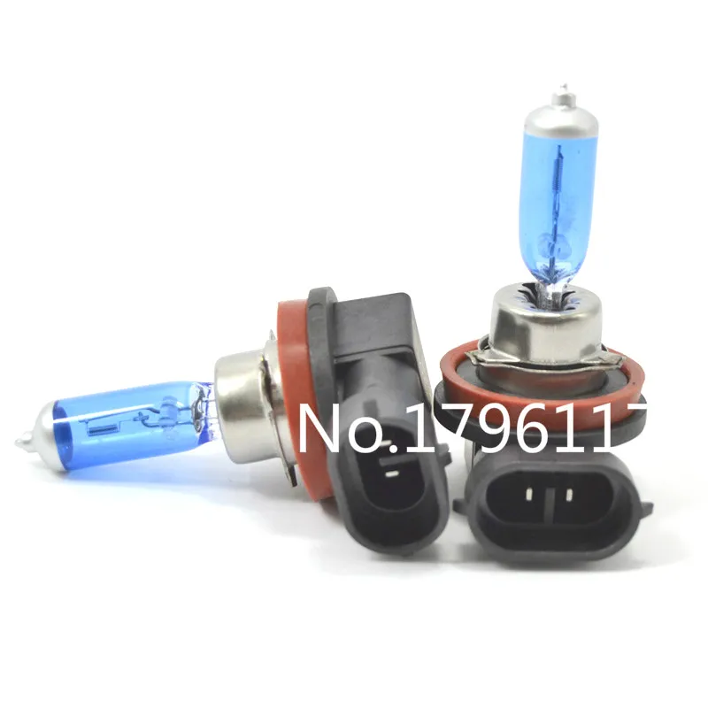 2Pcs H11 12V 55W Super Whiteหลอดไฟฮาโลเจนไฟหน้ารถอัตโนมัติหลอดไฟหลอดไฟการจัดหาXenon HID 6000K