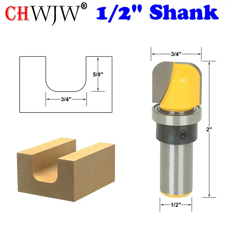 

1pc 1/2" Shank Bowl & Tray Template Router Bit - 3/4"W X 5/8"H For Woodworking Cutting Tool