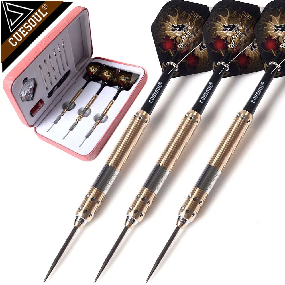 

CUESOUL 21g/23g/25g Deluxe Brass Steel Tip Pack Dragon Series Darts with Flights and Shafts