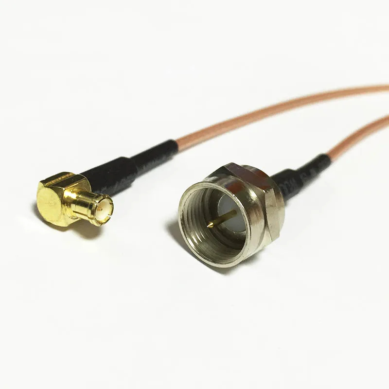 New F Male Plug Switch MCX Male Right Angle pigtail cable RG178  Wholesale 15CM 6" for wifi antenna