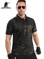 MEGE 2019 Men Summer Polo Shirt Casual Men Military Camouflage Short Tactical Oversize Shirt musculation polos para hombre