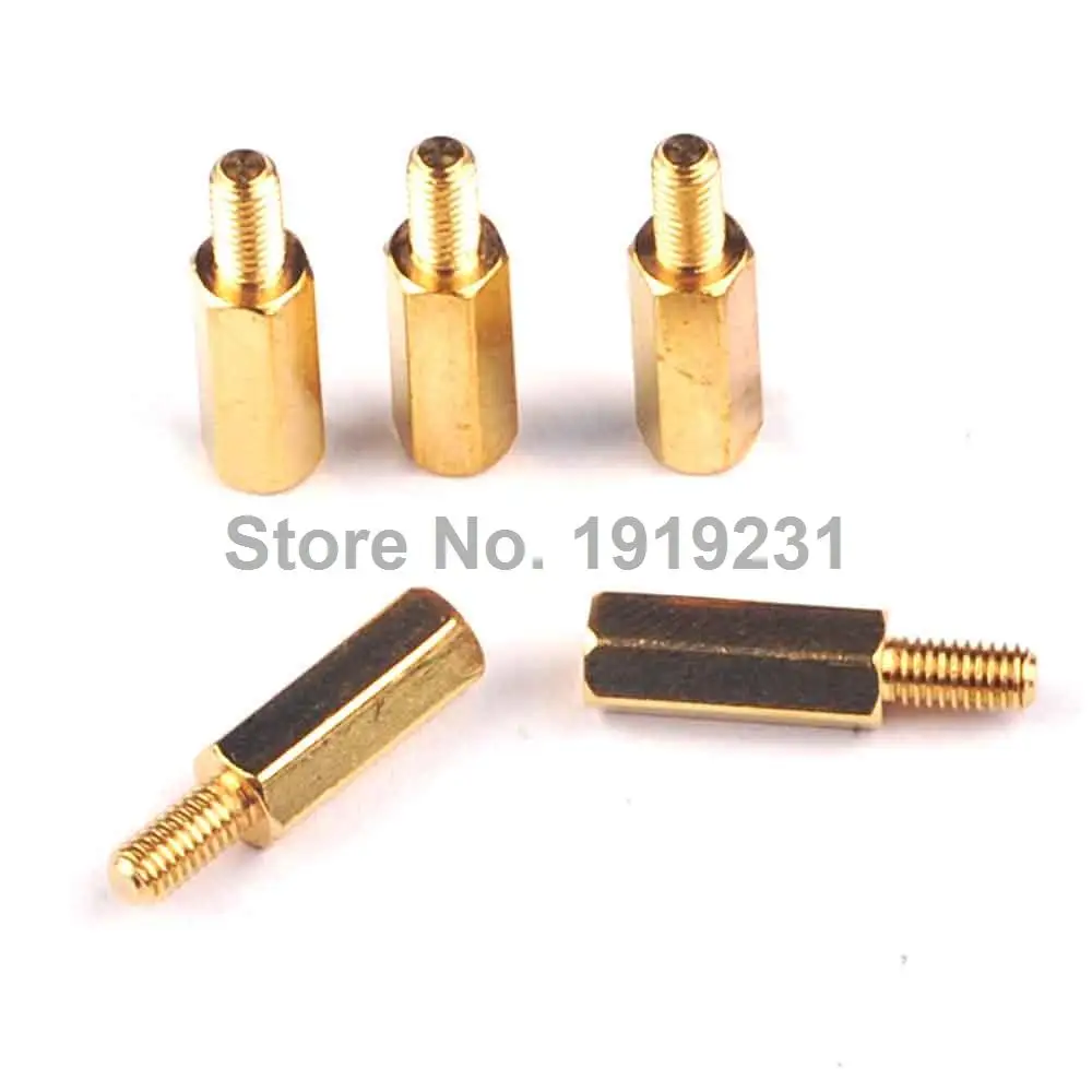 50PCS/LOT 12+6 Copper Pillars Height M3 (Thread 6 mm)