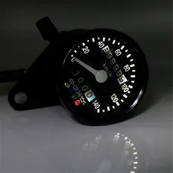 Universal Motorcycle Speedometer 12V Motorcycle Odometer Dual Speedometer LED Indicator Dashboard Suitable