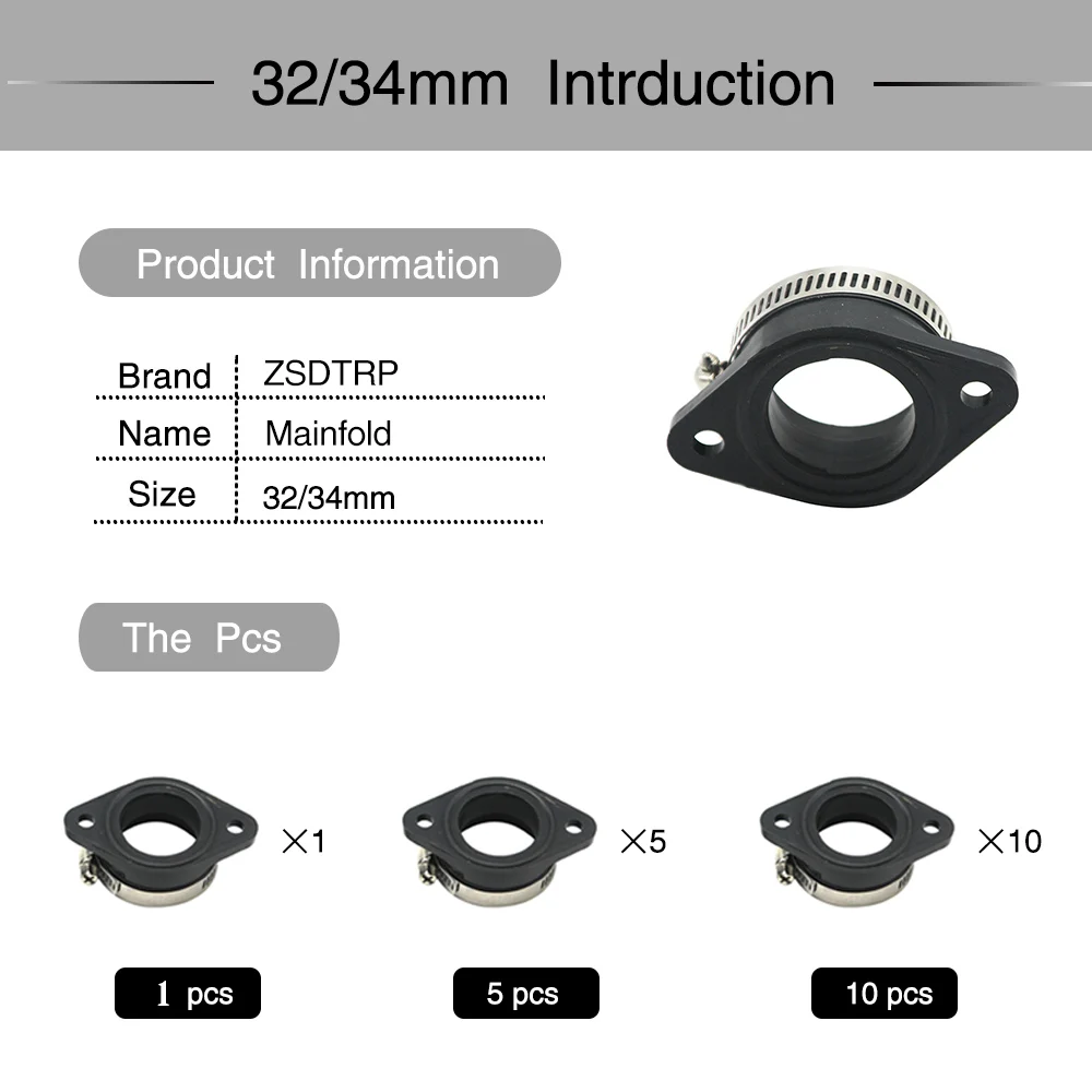 Alconstar- Rubber Motorcycle Carburetor Adapter Inlet Intake Pipe Dirt Bike For MIKUNI OKO KOSO KEIHIN 28 30 32 34 PE28mm PE30mm