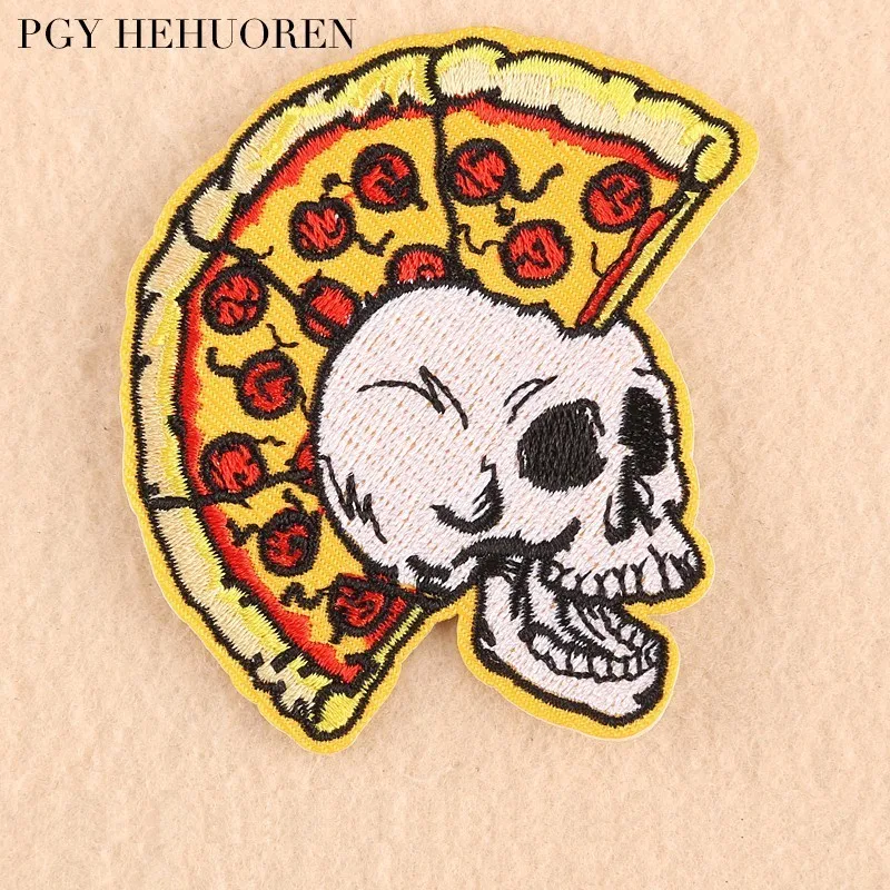 PGY 1PCS Punk Pharaoh Skull Embroidered Patches for Clothes Applique Iron on Clothes A-level Washable Stickers T-Shirts Patches